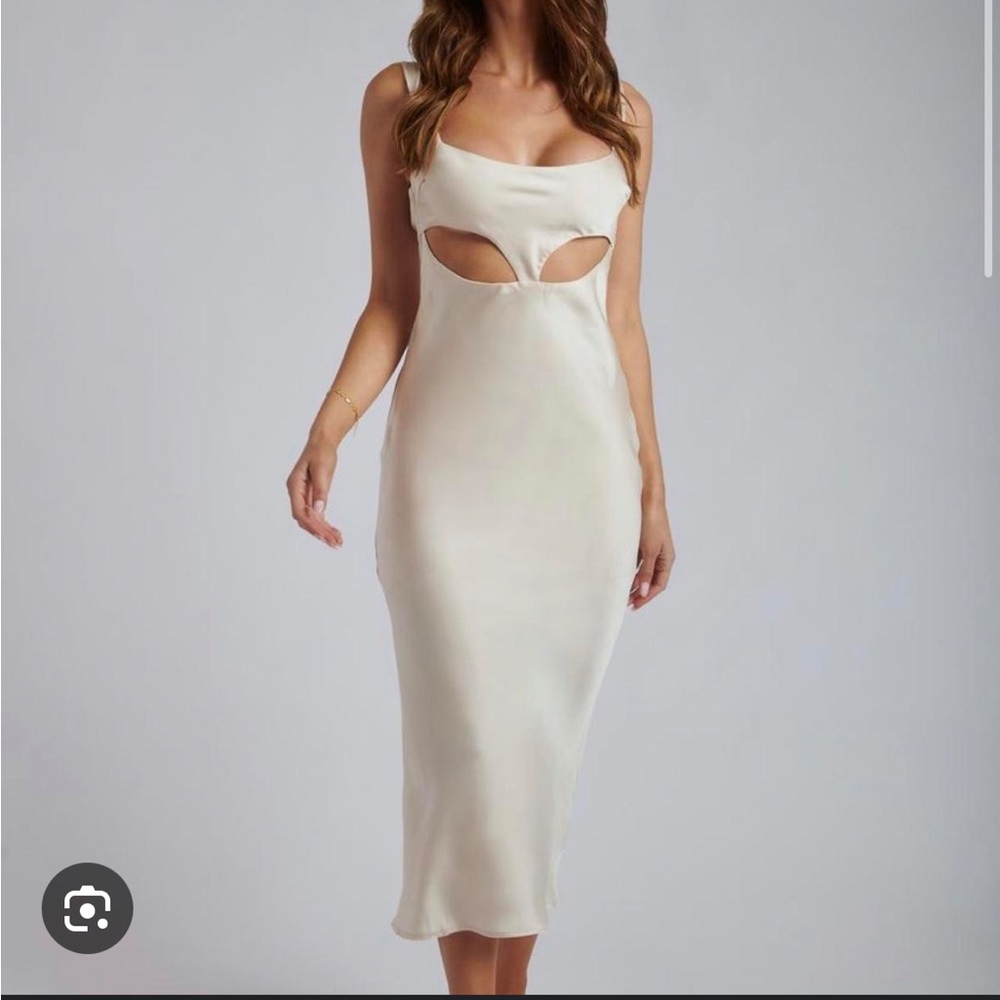 Meshki Ava Satin Maxi Dress with Cut-Out